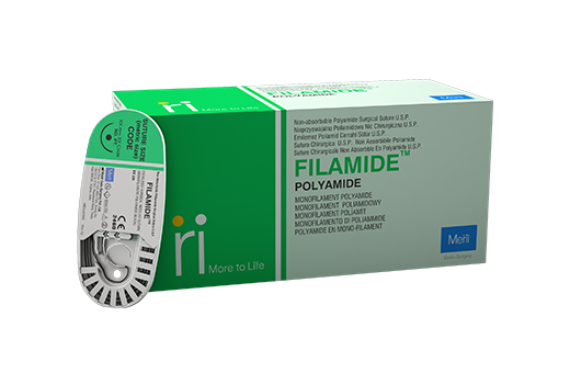 FILAMIDE Шовний матеріал поліамід USP 10-0 38см 6мм 3/8 кола шпателевидна